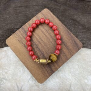 朱砂黄虎眼“上上签”手串