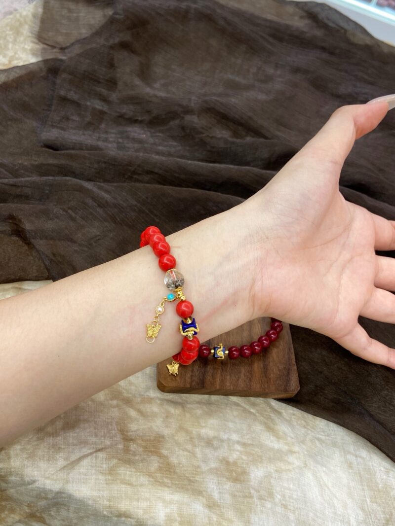 朱砂“蝴蝶”手串📿 - 图片 5