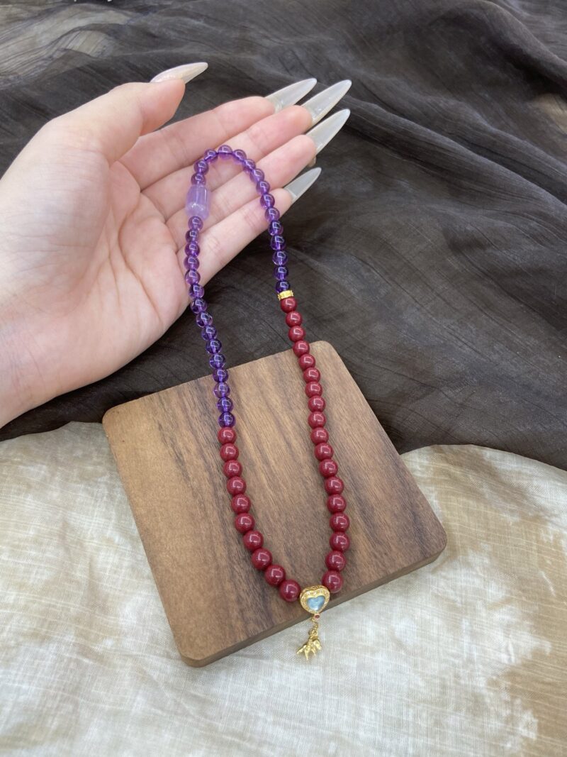 朱砂紫水晶手串🔮 - 图片 3