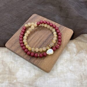 朱砂金发晶手串📿